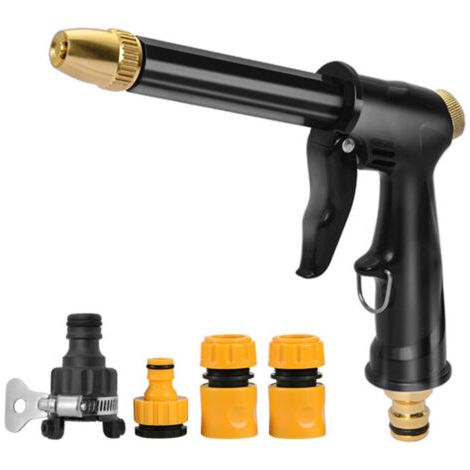 Bunthaus Lntyq Pistolet À Eau Haute Pression Avec Buse Haute Pression, Utilisé Pour L'Arrosage Des Plantes, Le Nettoyage Et Le Lavage Des Voitures, Pistolet À Eau Long + 4 Connecteurs ,tuyau D'Eau Non