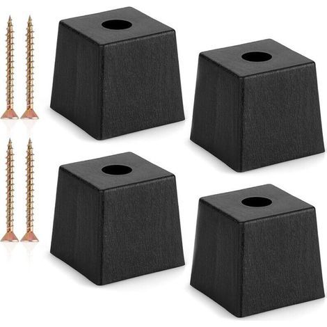 Bunthaus Lot De 4 Pieds De Canapé Carrés Coniques En Plastique De 5 Cm, Pieds De Rechange Pour Table De Canapé, Armoire Avec Vis À Visser Pour Meubles De Chambre