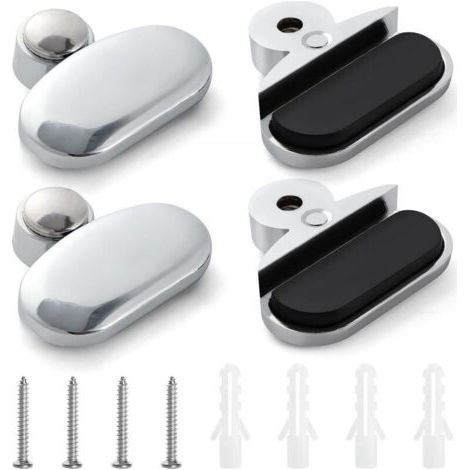 Bunthaus Lot De 4 Clips De Fixation Pour Miroir Pour Verre De 3 À 5 Mm D'Épaisseur, Alliage De Zinc, Avec Couvercle Et Vis