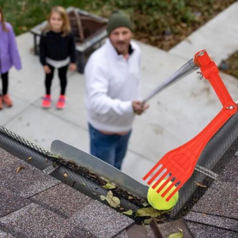 Bunthaus Outil De Nettoyage Pour Caniveau Mini Râteau Rotatif Manche Facile À Utiliser Pour Jardin Élimination Simple Des Feuilles-