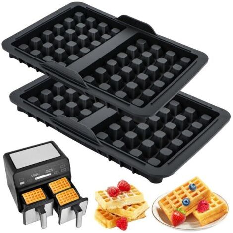 Bunthaus Moule À Gaufres Pour Friteuse À Air Avec Brosse Et Clip, Accessoire Pour Friteuse À Air Chaud, Insert À Gaufres Pour Friteuses À Air Chaud Ninja Af300eu, Af400eu, Af451eu, Sl400eu, Af500de, R
