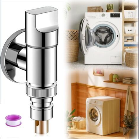Bunthaus Robinet Autoperceur Pour Machine À Laver, En Acier Inoxydable, Avec Robinet D'Arrêt Automatique Pour Tuyau De Machine À Laver