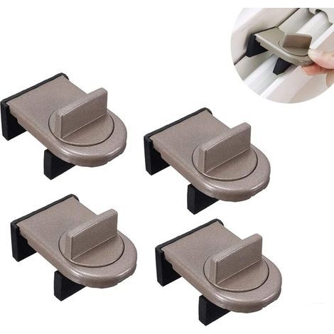 Bunthaus Csparkv Lot De 4 Serrures De Sécurité Pour Fenêtre Coulissante Réglable, Porte Coulissante Réglable, Protection Pour Enfants, Serrure De Sécurité Pour Fenêtres