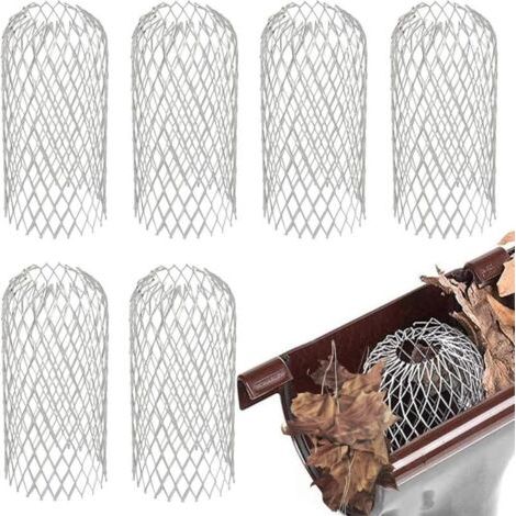 Bunthaus Filtre Gouttière, Crapaudine De Gouttière En Aluminium, Filtre Anti Feuille, Extensible Tamis De Filtre, Métal Gardes De Gouttière Pour Maison, Avant-toit, Fossé, Égout, 6 Pc