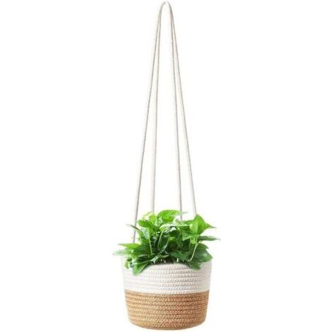 Bunthaus Pot De Fleurs À Suspendre En Corde De Jute, Suspendu Panier Tissé, Pots De Plantes, Jardinière Suspendue En Corde, Panier Jardinière Suspendue Pot Pour Plantes, Décoration Intérieure Ou Extér