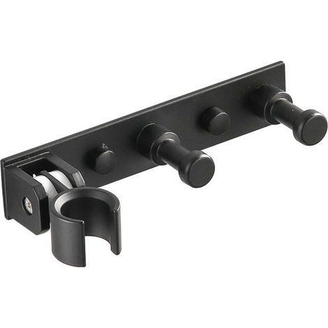 Bunthaus Universel Support Douchette Avec 2 Crochet, Support Douche Mural En Alliage D'Aluminium Réglable, Fixation Pommeau De Douche Auto-adhesif Porte Pomme De Douche Pour Tuyau De Douche