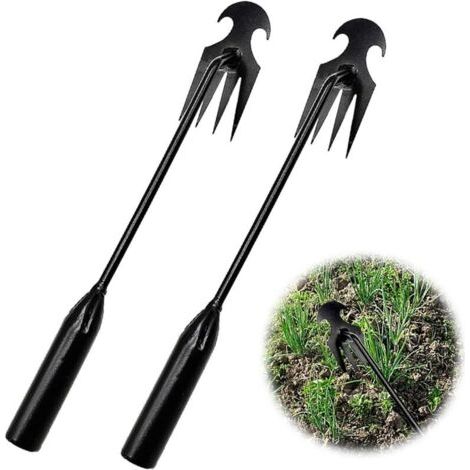 Bunthaus Lntyq Lot De 2 Désherbeurs Manuels En Acier Inoxydable Avec Long Manche - Outil De Jardin Pour Enlever Les Mauvaises Herbes