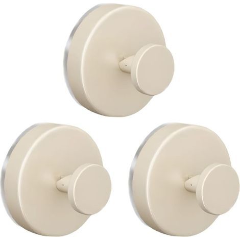 Bunthaus 3 Pièces Crochet À Ventouse Porte-serviettes Ventouses Avec Crochets Extra Fort Pour Salle De Bain Cuisine Blanc Crème