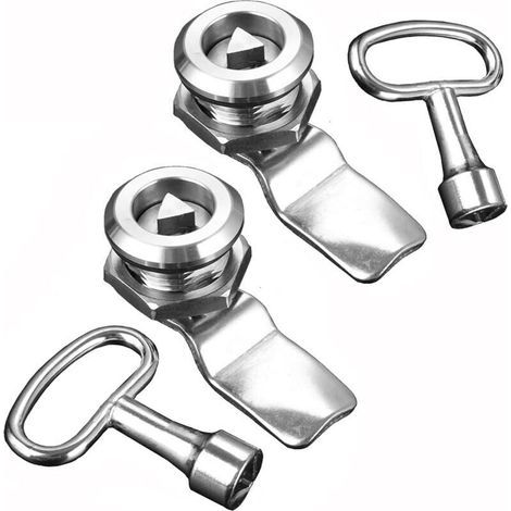 Bunthaus 2pcs Verrou De Boîte Aux Lettres Clef Triangle De Compteur Électrique À Gaz Avec Clé Triangulaire, Serrure À Came Filetée, Boite Pour Boîte Aux Lettres, Armoire, Tiroir, Meubles