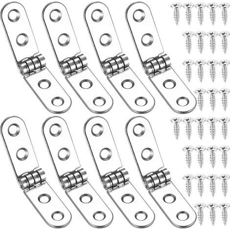 Bunthaus 8 Pcs Charnières Pliantes À 180 Degrés, Charnières Rabattables, Charnière De Porte Autonome Pour Machine À Coudre, Table Pliante, Meubles De Cuisines, Armoires, Portes
