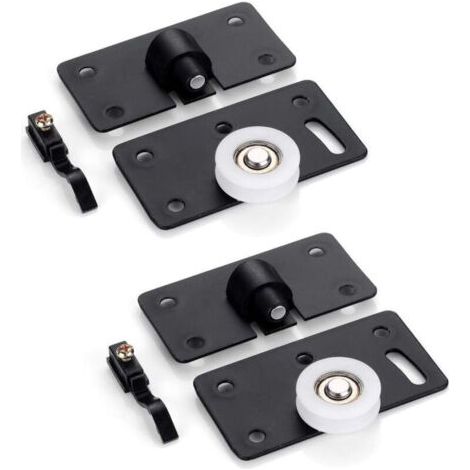 Bunthaus 2 Paires De Poulies Pour Porte Coulissante Roulettes En Acier Pour Armoire, Placard Et Fenêtre