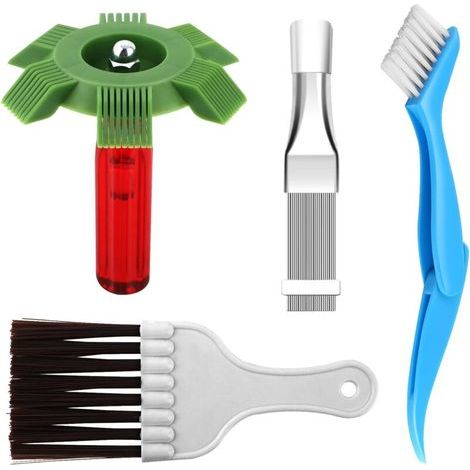 Bunthaus Brosse De Nettoyage Condenseur De Climatiseur, 4 Pièces Kit Nettoyage Climatisation Split, Brosse De Nettoyage D'Ailerons De Climatisation, Peigne À Condensateur Climatiseur Pour Les Réfrigér