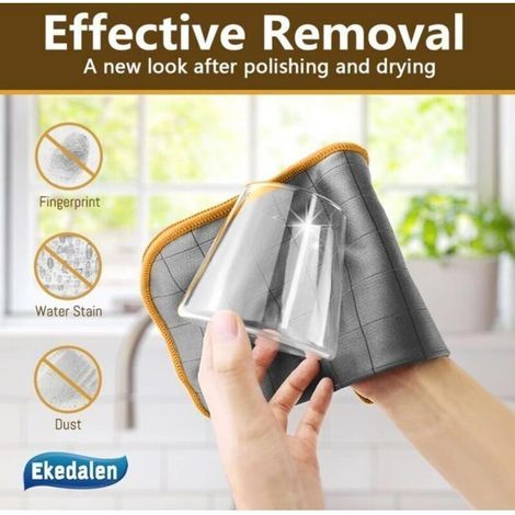Pair Chiffons De Nettoyage En Fibre De Carbone Réutilisables - Lot De 6 - 40 X 40 Cm, Nettoyage Pour Couverts De Cuisine, Détails