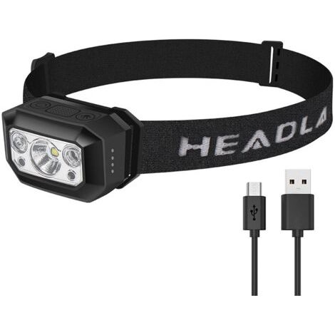 Lampe Frontale Rechargeable Led Rouge Blanc Bleu Vert Super Frontales 9 Modes 630 Lumen Étanche Être Applicable