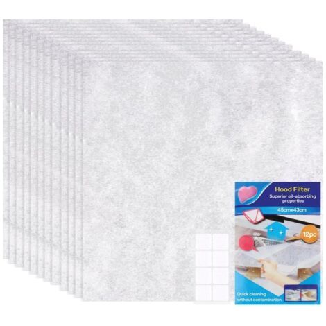 Bunthaus Filtre De Hotte Découpable Anti-graisse, 12 Filtres Plats Pour Hotte Aspirante, Pour Hotte Aspirante, Universel, 45 43cm