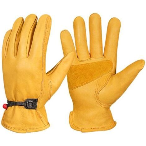 Bunthaus Gants De Travail D'Hiver En Cuir, Gants De Jardinage Thermiques Avec Doublure Polaire, Résistants Aux Épines, Gants De Conduite Par Temps Froid Pour Hommes Et Femmes, Taille L