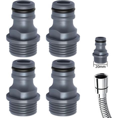 Bunthaus 4pcs Connecteur De Robinet G 1/2 Pouce / 12,7 Mm, Raccord De Tuyau De Jardin, Raccord De Tuyau De 1/2 Pouce, Raccord Fileté Extérieur G1/2 Pour Adaptateur De Robinet