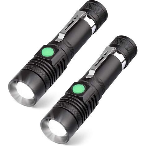 Bunthaus Lampe Torche Led Rechargeable Par Usb, Étanche Ip65 Pour La Maison, Le Camping, La Randonnée, Les Urgences
