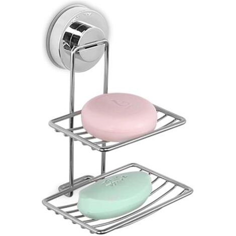 Bunthaus Porte-savon Pour Douche Avec Ventouse, De Douche, En Acier Inoxydable, Support Savon Mur Salle Bain, Adhésif (acier Inoxydable)，ml