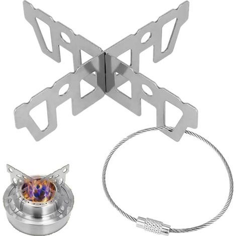 Bunthaus Csparkv 1 Pcs Support Croisé Inox De Casserole Poêle Bouilloire Popote Accessoire Pour Réchaud De Camping Réchaud De Randonnée Réchaud À Gaz Réchaud À Alcool Cuisine Extérieure Pique-nique