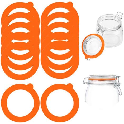 Bunthaus Lot De 12 Joints D'Étanchéité De Rechange En Orange Silicone Pour Bocaux Mason 69 X 94 Mm