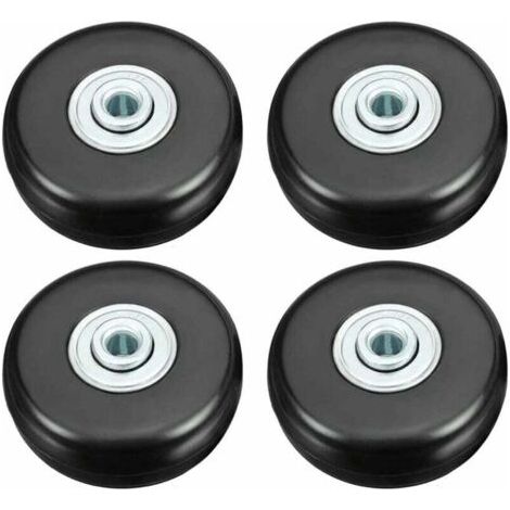 Bunthaus Roulette Valise, Bagage Valise Réparation Roulette Charge Lourd 50mm Muette Caoutchouc Universelle Pivotante Roue Rechange Transport Remplace Roulette 4pcs Pour Valise/bagage/sac À Dos/voyage