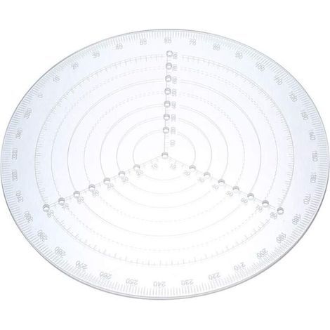 Bunthaus 20cm Jauge De Cercle D'Outil De Centrage De Tour En Acrylique Clair Boussole De Recherche De Centre Rond Pour Dessiner Des Cercles Outil De Travail De Tour À Bois