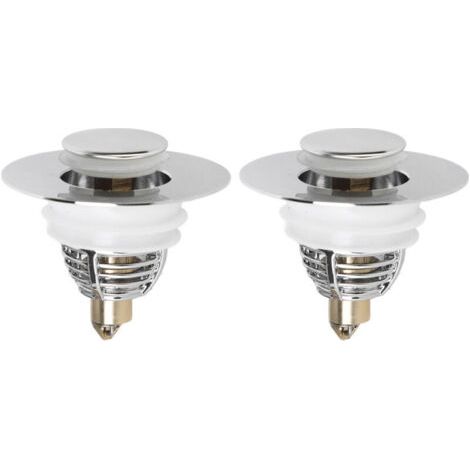 Bunthaus Lot De 2 Bouchons De Bonde Pop-up Pour Lavabo – Abs Chromé Avec Noyau En Laiton – Anti-odeur (2 Pcs)