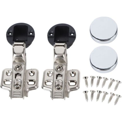 Bunthaus Lot De 2 Charnières Amorties Pour Porte Vitrée – Acier Inox 201 – Cup 35 Mm – Grand Coudé (encastré)