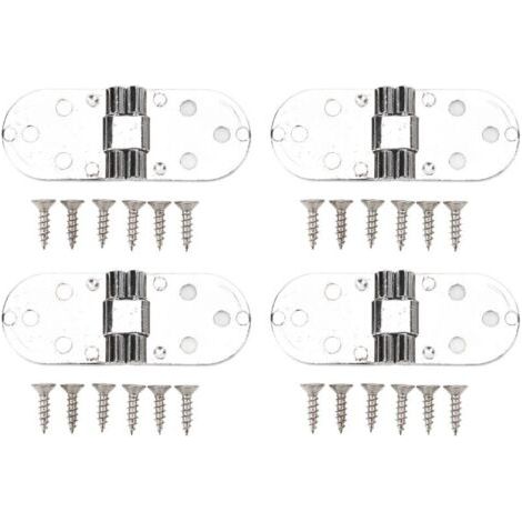 Bunthaus Lot De 4 Jeux De Charnières Rabattables 180° – Alliage De Zinc – Chromé Brillant – Épaisseur 2,2 Mm