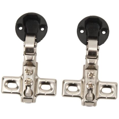 Bunthaus Lot De 2 Charnières Pour Porte Vitrée – Cup 26 Mm – Coudé Moyen (demi-recouvrement)