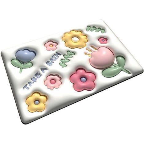 Bunthaus Tapis De Bain En Diatomite Antidérapant – Effet 3d Fleurs – 40 × 60 Cm – Modèle Lth-003