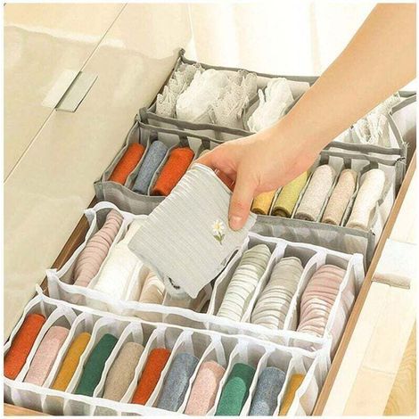 Pair Lot De 3 Organiseurs De Tiroir Pour Sous-vêtements, Rangement De Soutien-gorge, De Lingerie Et De Chaussettes, Organisateur De Placard Pliable Pour Soutien-gorge, Chaussettes, Rangement De Cravat