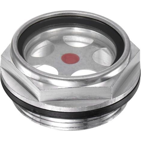 Bunthaus Air Compresseur Huile Niveau Jauge Vision Verre G1-1/2 Mâle Fileté Aluminium Liquide Indicateur Vision Fenêtre