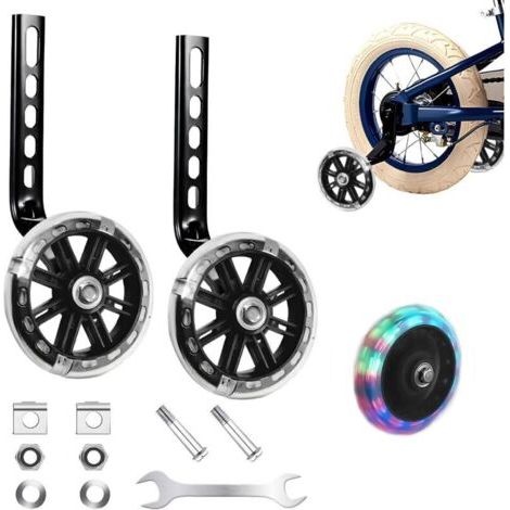 Bunthaus Roulette Velo Enfant, Roues Stabilisatrices, Roues D'Entraînement De Vélo De Support Pour Vélo D'Dnfant Stabilisateurs Universelle 12 14 16 18 20 Pouces Roue Réglables Pour Enfants