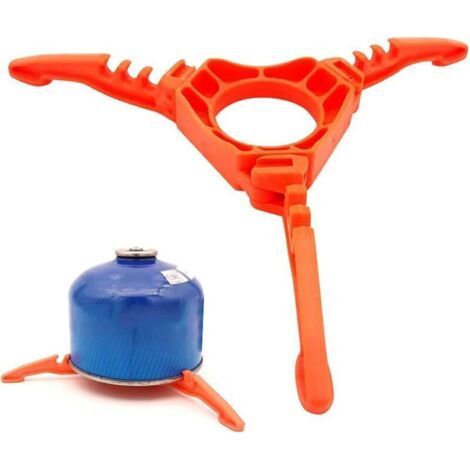 Bunthaus Support De Réservoir De Gaz En Abs Antidérapant Réchaud À Gaz Stand Pliable Cartouche Canister Support Trépied Multi-usages Portable Pour Camping Randonnée Pique-nique Cuisson - Orange