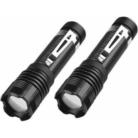 Bunthaus Lot De 2 Petites Lampes De Poche Led Portables De 5000 Lumens Élevés Avec 5 Modes