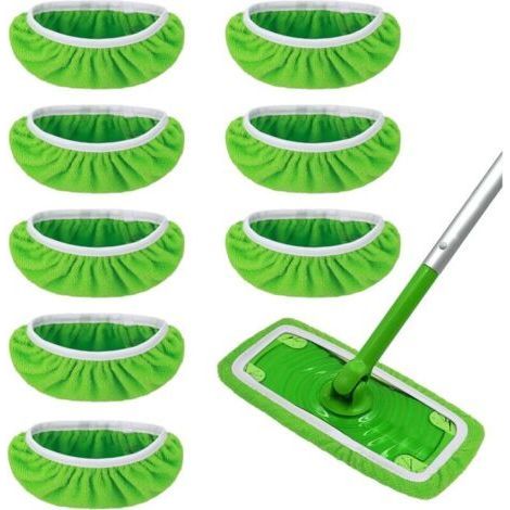 Bunthaus 8 Chiffons Réutilisables Compatible Avec Balai, Lingettes Reutilisable , Mop Pads En Microfibres Pour Nettoyer Et Frotter Les Sols Secs Ou Humides, Le Bois 25,4x11,5cm