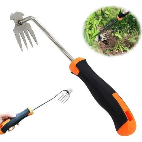 Bunthaus Csparkv 1 Pcs Outil De Désherbage, Outil De Désherbage Manuel, Artefact Désherbage Jardin, Outil De Désherbage En Acier Inoxydable, Outil Désherbage En Acier Inoxydable(poignée En Caoutchouc