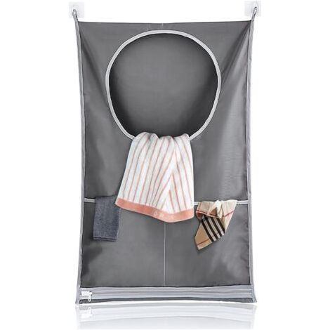 Bunthaus Sacs À Linge, Panier À Linge Suspendu Avec Crochets En Acier Inoxydable Et Crochets Adhésifs, Panier À Linge Réglable Pour Le Linge, Le Déménagement Ou Les Courses
