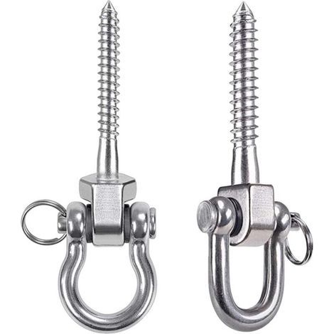 Bunthaus Csparkv 2 Pièces Crochet Plafond 800kg Capacité 304 Acier Inoxydable Crochet Balancoire Fixation Hamac Crochet A Visser Pour Aire De Jeux Intérieure Extérieure Yoga, Suspendue Chaise, Sac De