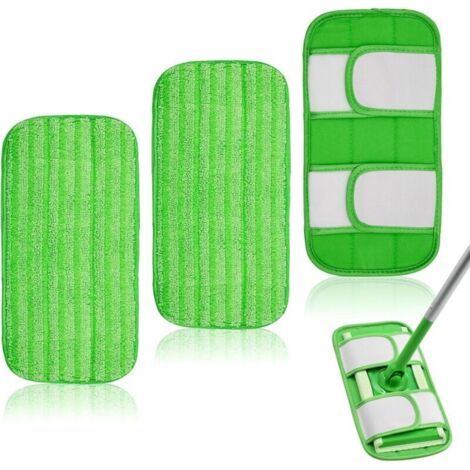 Bunthaus Lntyq Lot De 3 Lingettes Reutilisable Remplacement Compatible Avec Swiffer Sweeper Utilisation Humide Et Sèche Tampons Vadrouille En Microfibre Convient À De Nombreux Types De Revêtements De