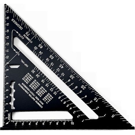 Bunthaus Csparkv 180 Mm Equerre Menuisier,rapporteur D'Angle De Triangle Alliage D'Aluminium，équerres De Charpentier Triangulaire Épaissi À 45 90 Degres, Haute Précision Mesure Outillage, Pour Charpen