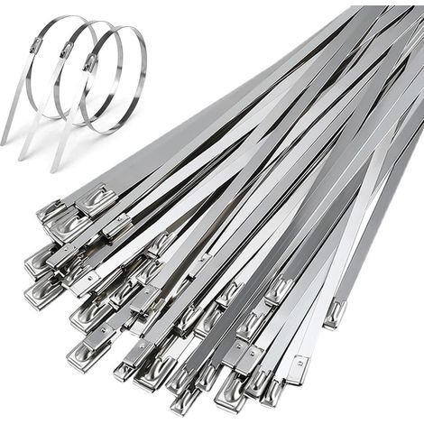 Bunthaus 50 Pieces Attaches De Câble Robustes 500×4.6mm Collier De Serrage Inox Serre Cable Autobloquante Pour Enroulement D'Échappement Câbles Groupés Entretenir Les Auvents Et Les Clôtures