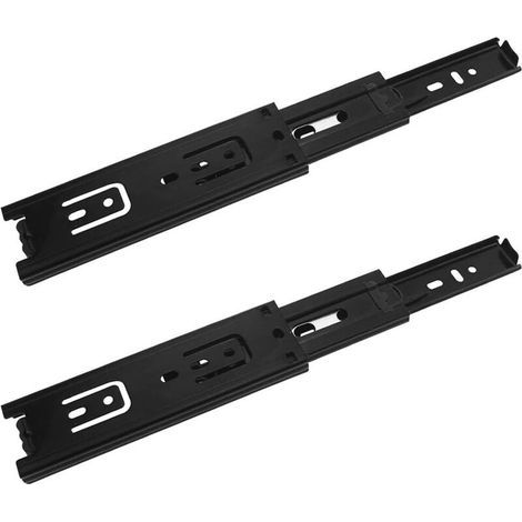 Bunthaus Csparkv 2 Pcs Coulisse Tiroir, 150mm Glissières Pour Tiroirs, 3plis Glissière Téléscopique, Glissières De Tiroir À Extension Complète, Montage Latéral, Capacité De Charge Robuste De 45 Kg