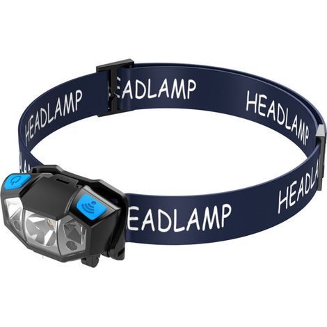 Bunthaus Lampe Frontale Led Puissante, Détection De Mouvement Rechargeable Usb Ultra Lumineux Étanche Réglable Lampe Torche