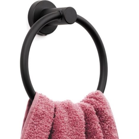 Bunthaus Anneau Porte-serviettes Noir Mat Porte-essuie-mains Moderne Pour Mur De Salle De Bain Acier Inoxydable Sus304 Noir Mat
