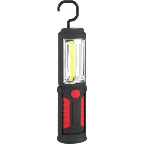 Bunthaus Lampe De Travail Led Rechargeable Avec Torche Led Magnétique Pour Garage De Voiture, Atelier, Camping, Bricolage (rouge)
