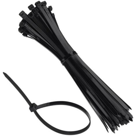 Bunthaus 100 Pièces Colliers De Serrage, 300mm X 7.6mm, Serflex Noir, Serre Cable Plastique, Attache Cable Pour La Gestion Des Câbles, Convient Pour La Maison, L'Atelier Et Le Jardin