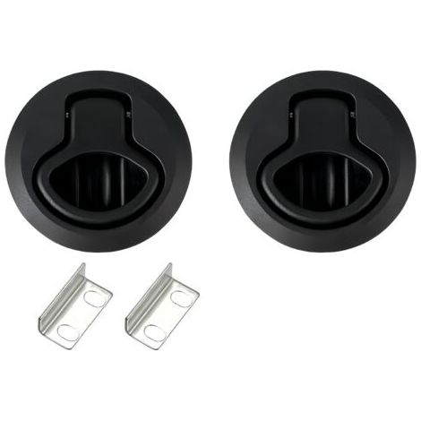 Bunthaus 2 Pièces Hatch Serrure De Piège Pour Bateau Flush Pull Latch Noir Flush Pull Hatch Slam Latch Deck Hatch Latch Lock Acier Inoxydable Fermeture De Porte Plate Pull Lock Pour Navires